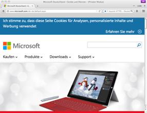 Webseite Startseite Microsoft