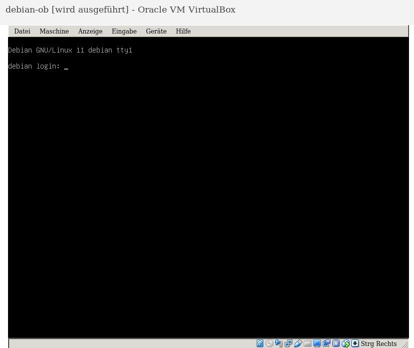 Debian ohne Desktop, login