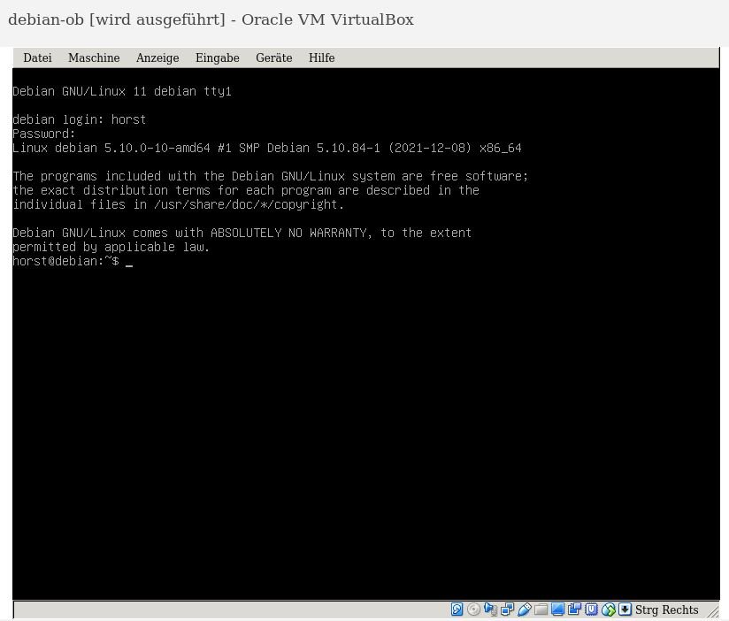 Debian ohne Desktop, startx