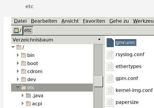 Datei gmrunrc im Wurzelverzeichnis