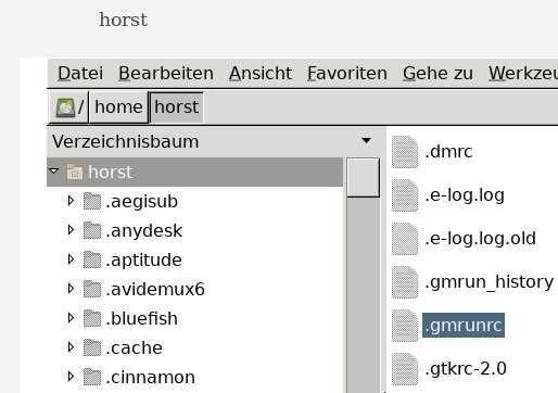 Kopie Datei gmrunrc im Homeverzeichnis
